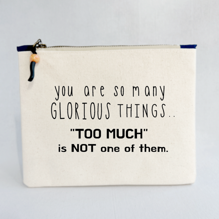 Canvas zip bag painted small  - you are so many glorious things