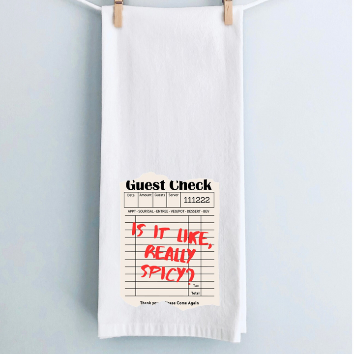 is it really spicy - guest ticket tea, bar and kitchen towel LG