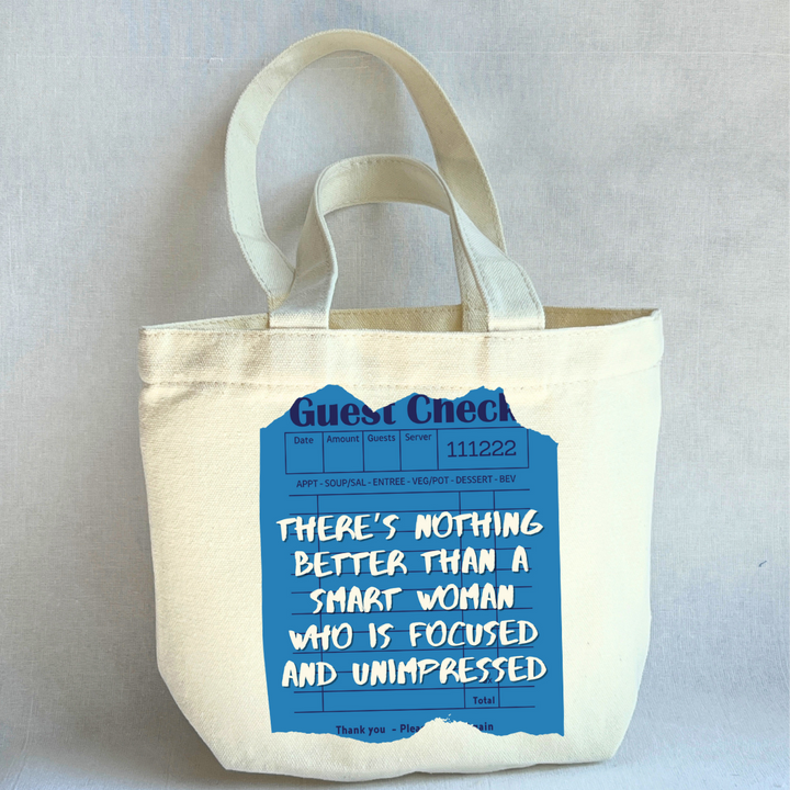 Canvas Mini Tote Bag -  Focused, Smart and Unimpressed Women