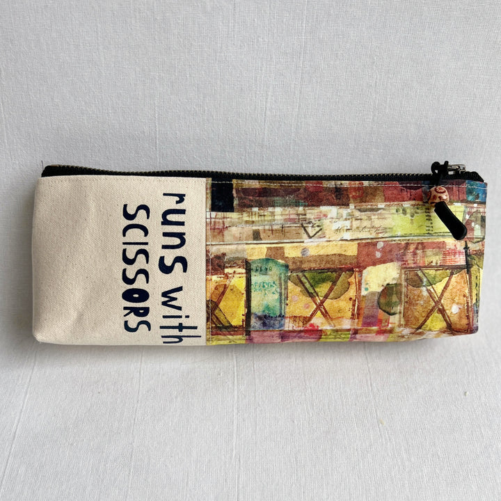 Zip Bag Pouch - Art Tool Bag Runs with Scissors