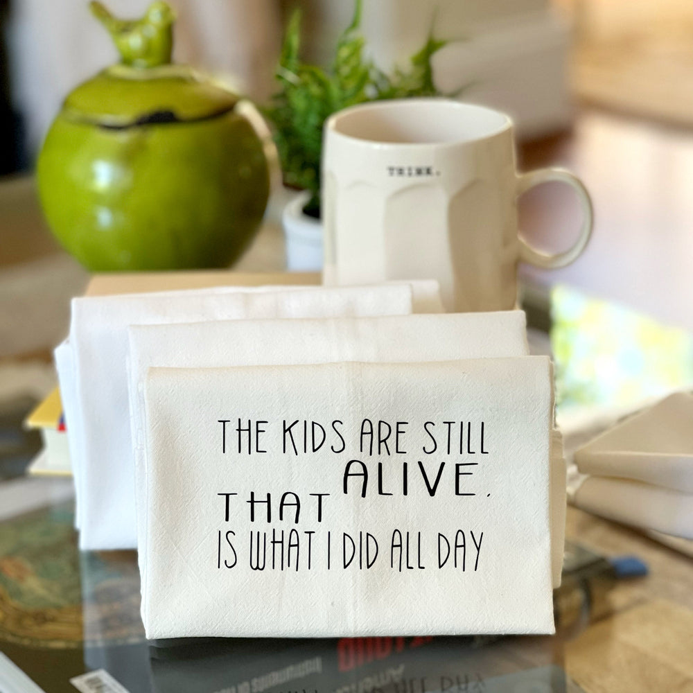 holding a cup of coffee so yeah pretty busy humorous bar kitchen towel –  Pretty Clever Words
