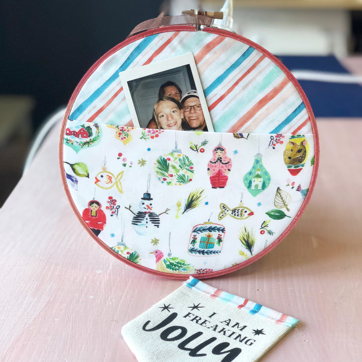 holiday pocket hoop art